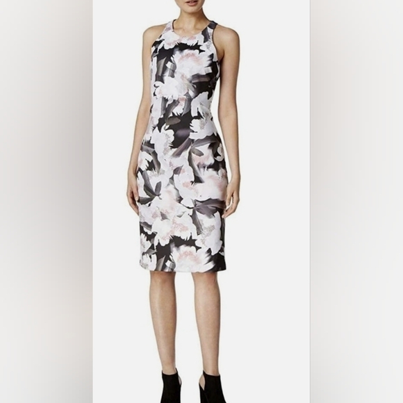 Bar III Black and White Floral Midi Dress - Picture 1 of 4